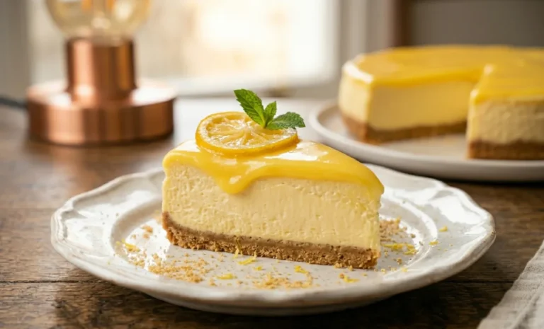lemon cheesecake recipe creamy tangy with lemon curd topping