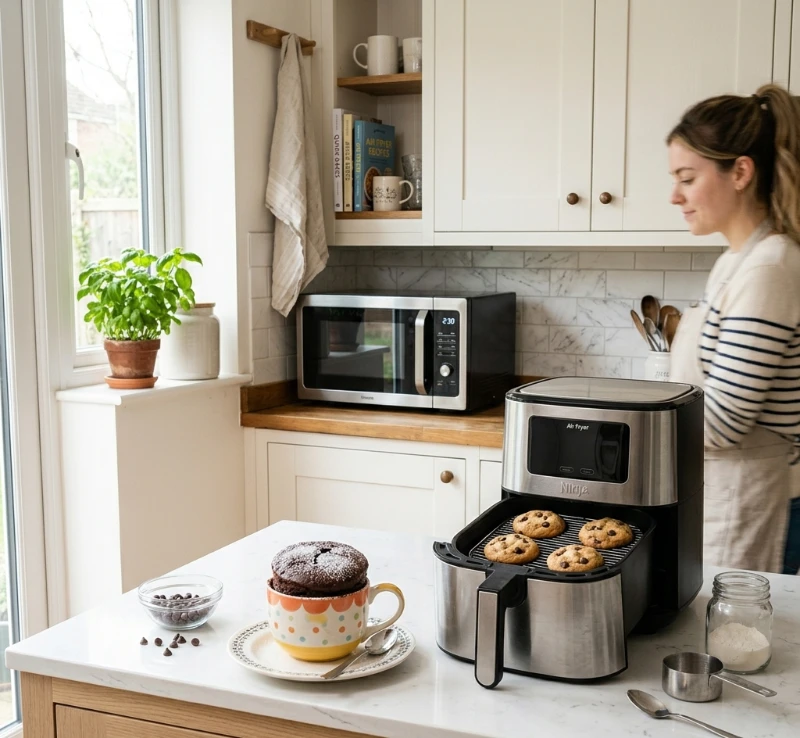 easy baking recipes without oven using microwave and air fryer