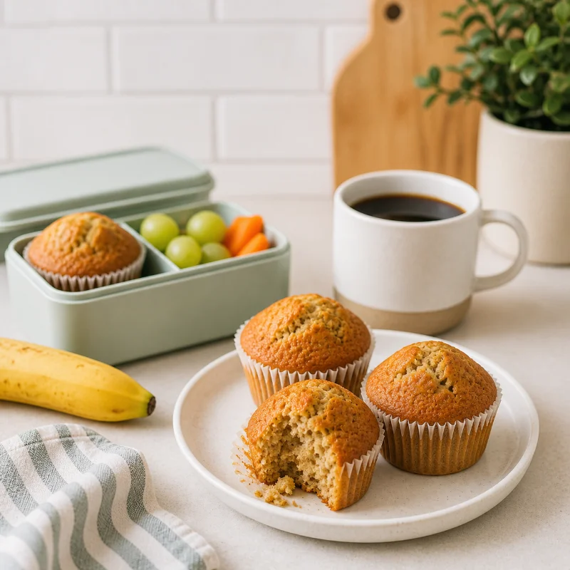 banana muffins breakfast snack lunchbox healthy homemade baking