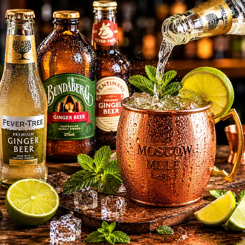 Spicy ginger beer options for Moscow Mule cocktails