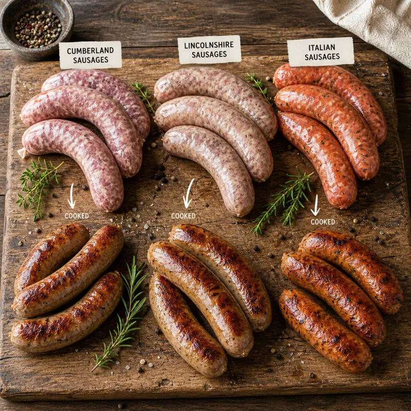 different sausage types for casserole cooking