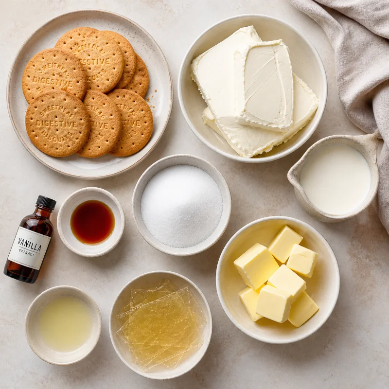 ingredients for no bake christmas cheesecake recipe