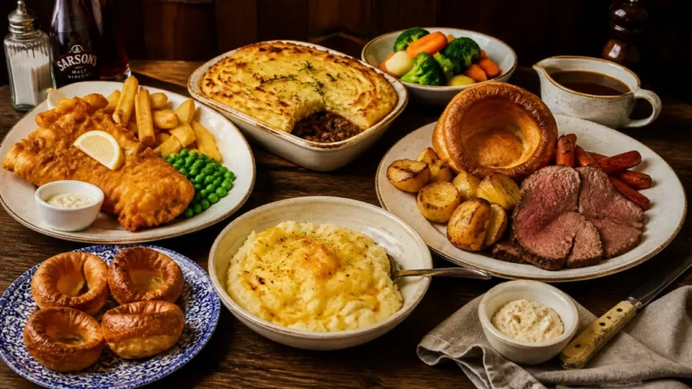 classic british recipes traditional UK dishes like fish and chips and shepherds pie