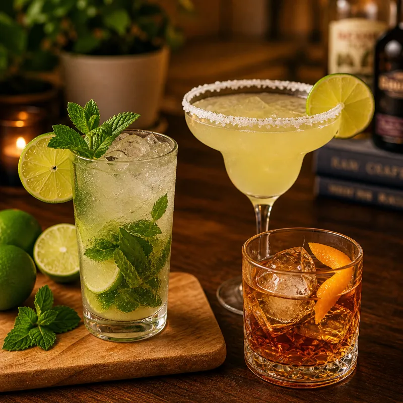 easy homemade cocktail recipes like mojito margarita and old fashioned