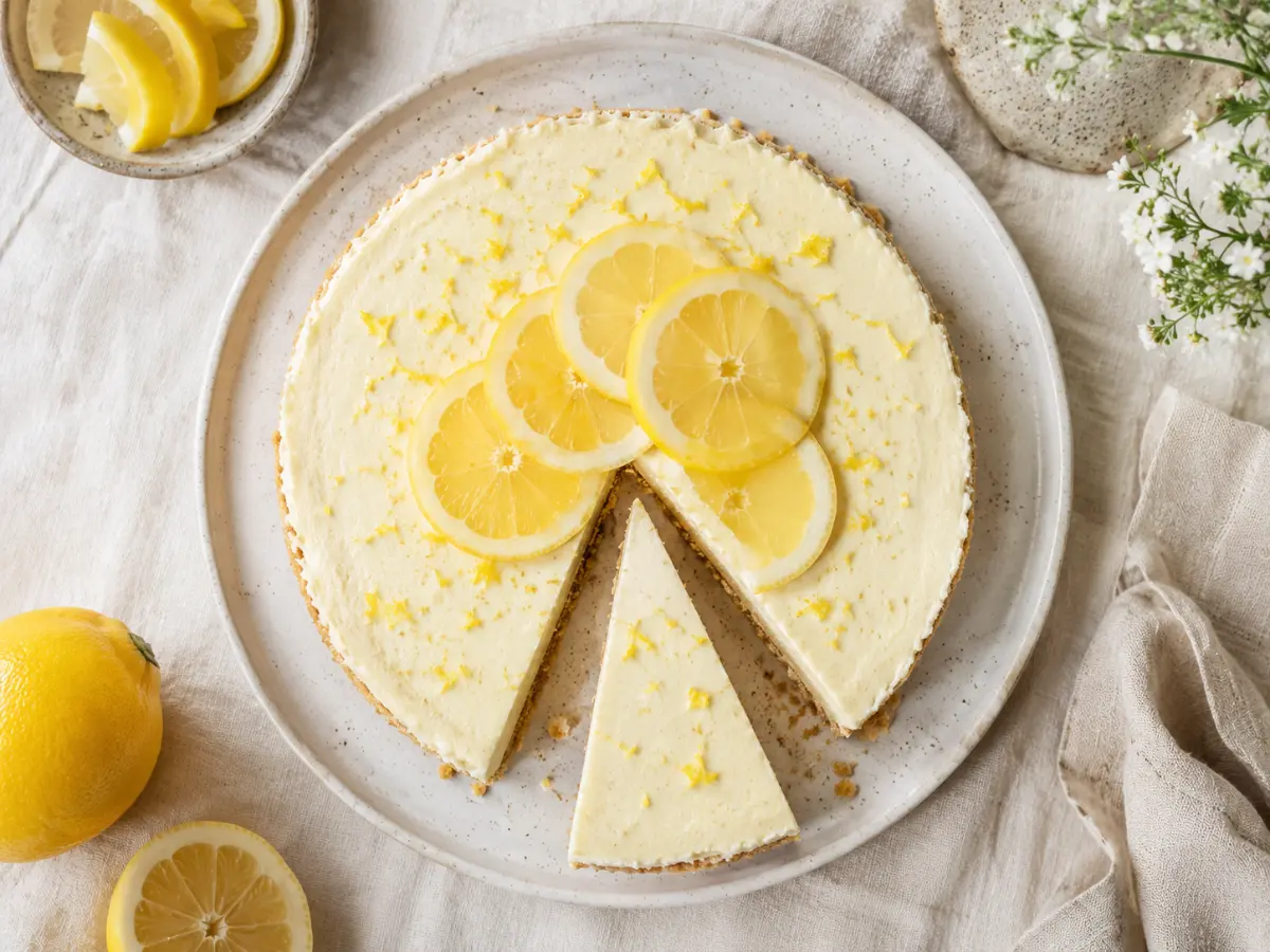 Gallery 7 Creamy lemon cheesecake topped with lemon slices
