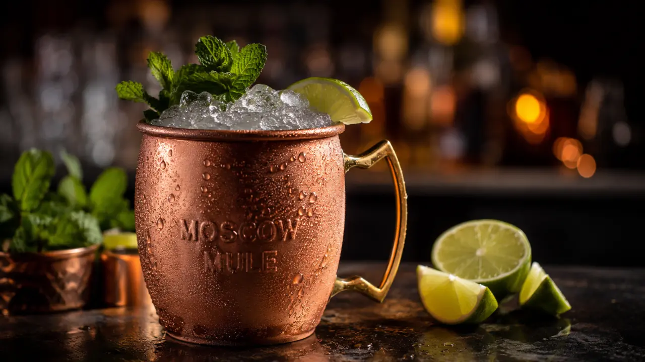Moscow Mule Recipe served in traditional copper mug