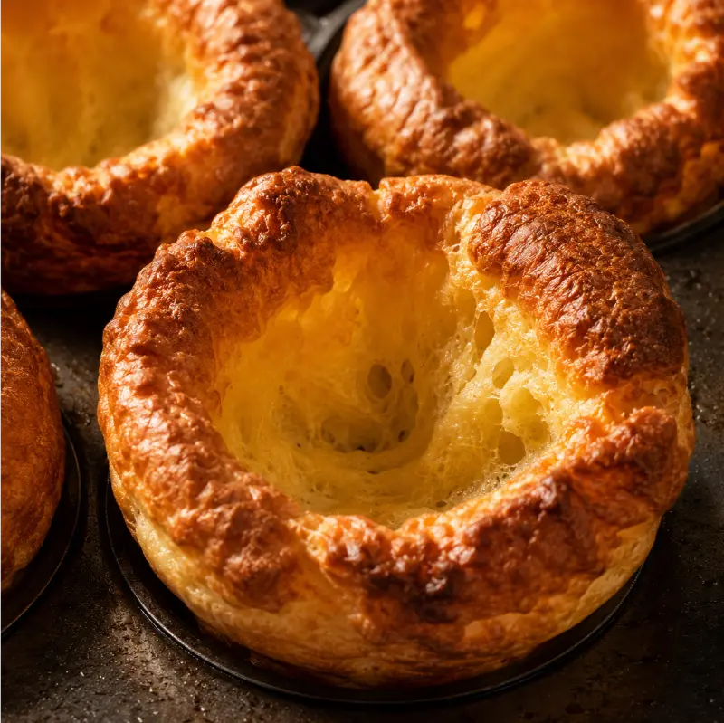 Perfect crispy homemade Yorkshire puddings with fluffy soft center